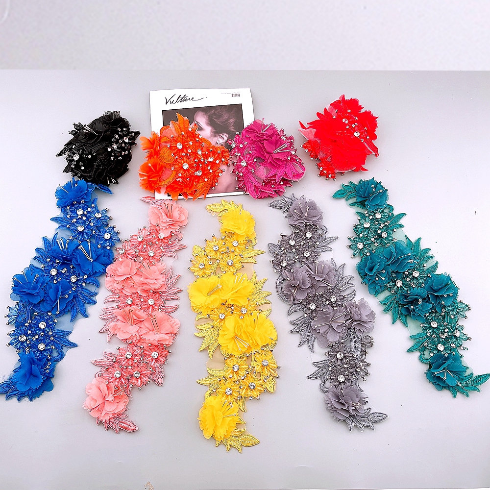 Embroidery Design 3D - 11colors New Design Handmade 3d Flower