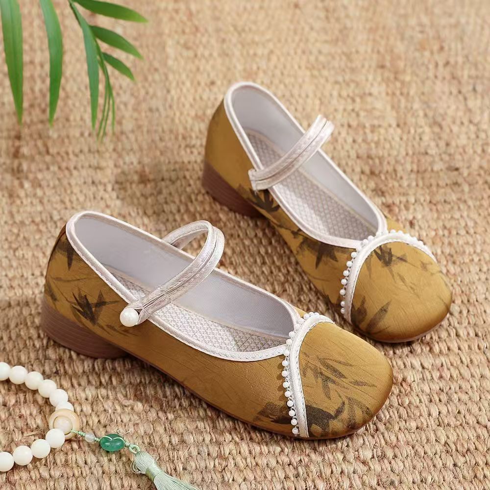 Embroidery Horse - Chinese Style Women Low Heel Cheongsam
