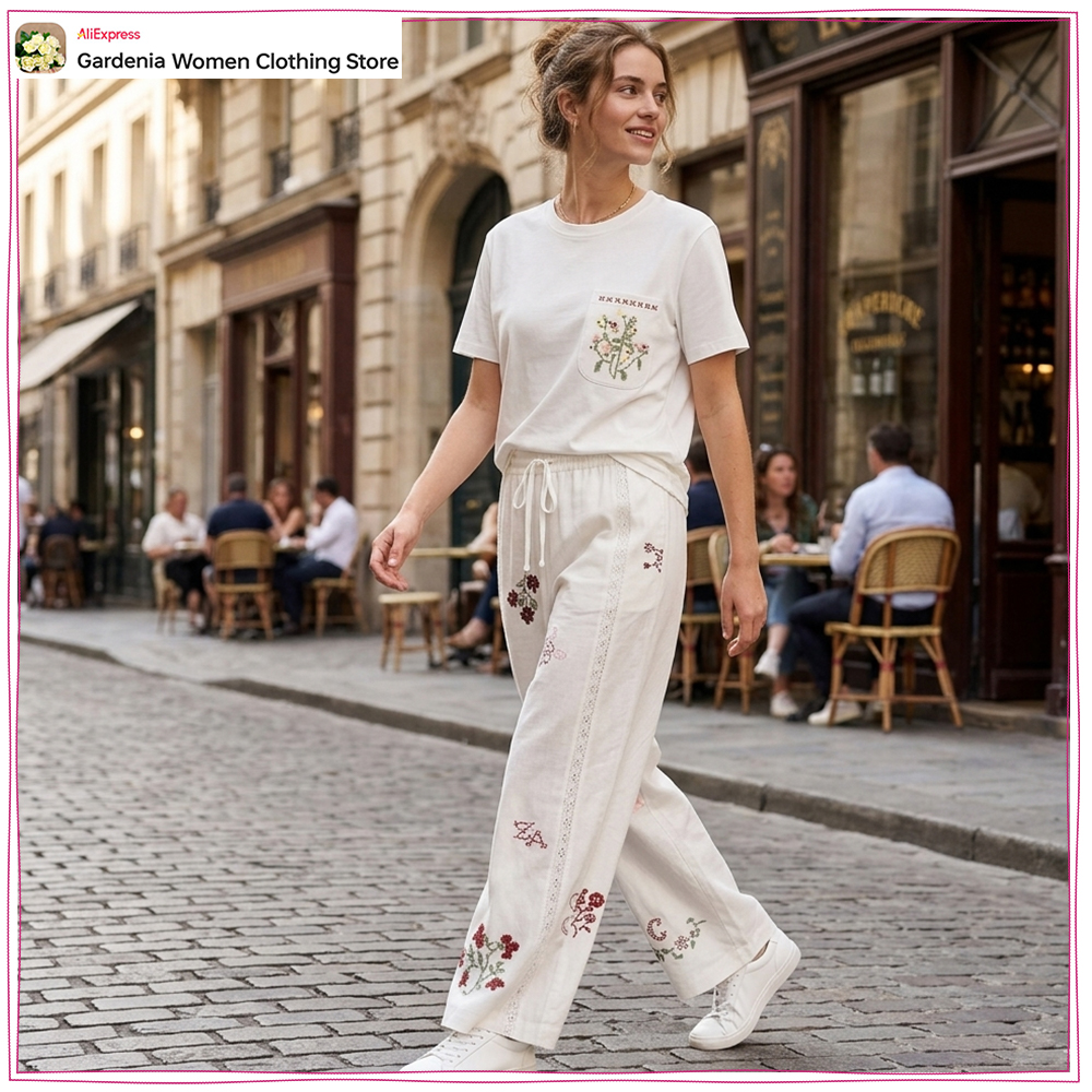 Embroidery Uniforms - Stylish Embroidered Pant Sets for Women