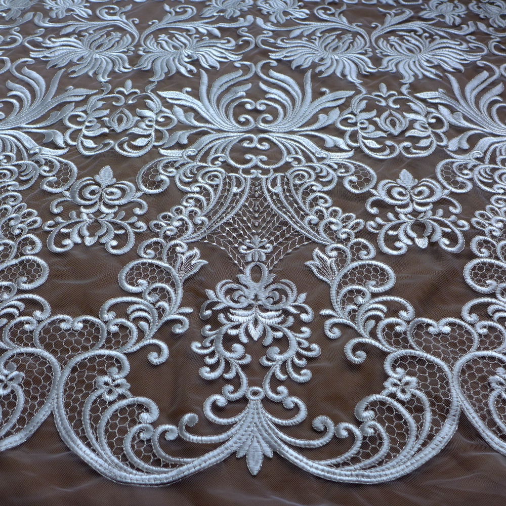 Embroidery Jersey - HelluyerDc Off white&gold blac tulle lace