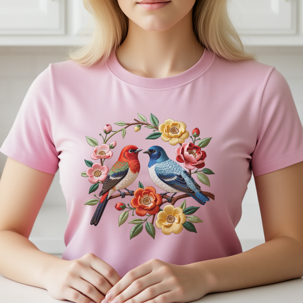 Embroidery Uniforms - 1 Piece of Bird Pattern Clothing