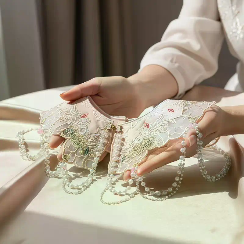 Embroidery Horse - Traditional Chinese Hanfu with Ornate Pearl