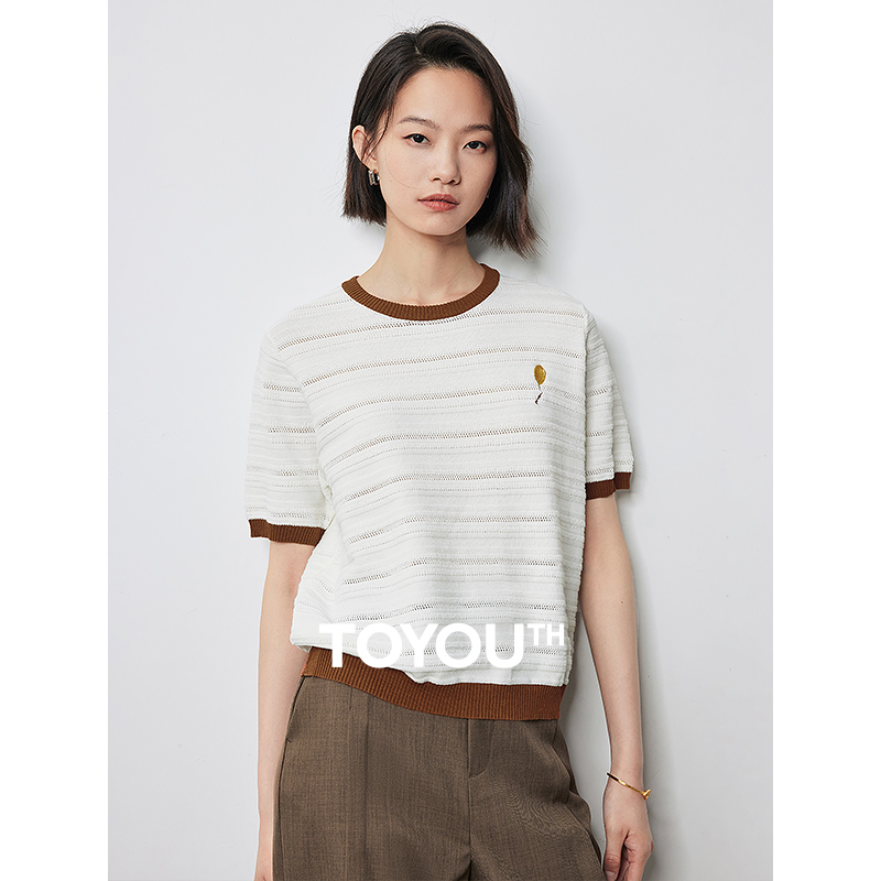 Embroidery Thread Yarn - TOYOUTH Women Knitwear 2024 Summer New