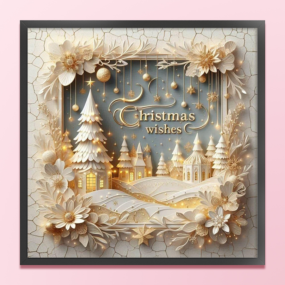 Embroidery Xmas Kits - Xmas Printed Cross Stitch Kit 40x40cm