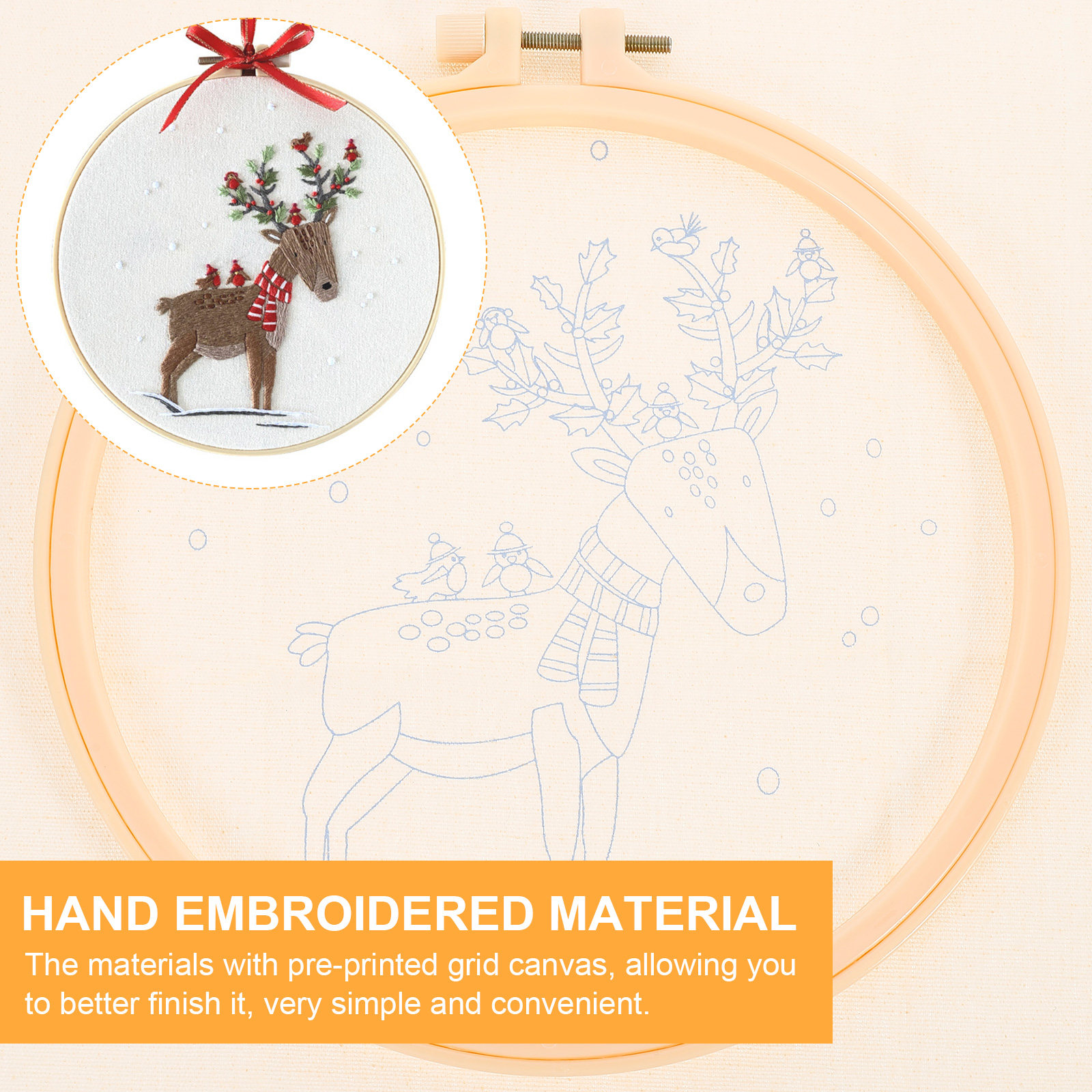 Embroidery Xmas Kits - 1 set 1 Set Christmas Embroidery