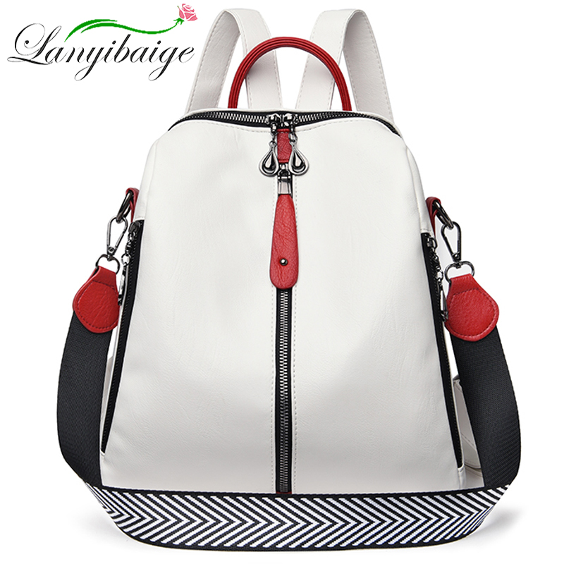 Embroidery Computer - Fashion Backpack Women Soft Leather Backpack