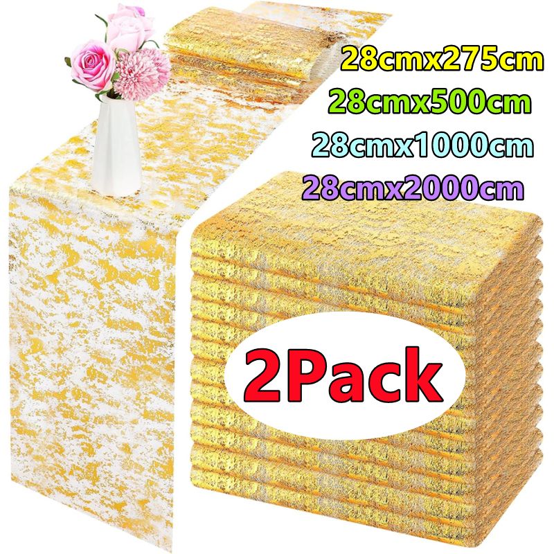 Embroidery Xmas - New 2/1Pack Sparkle Table Runners Gold/Silver