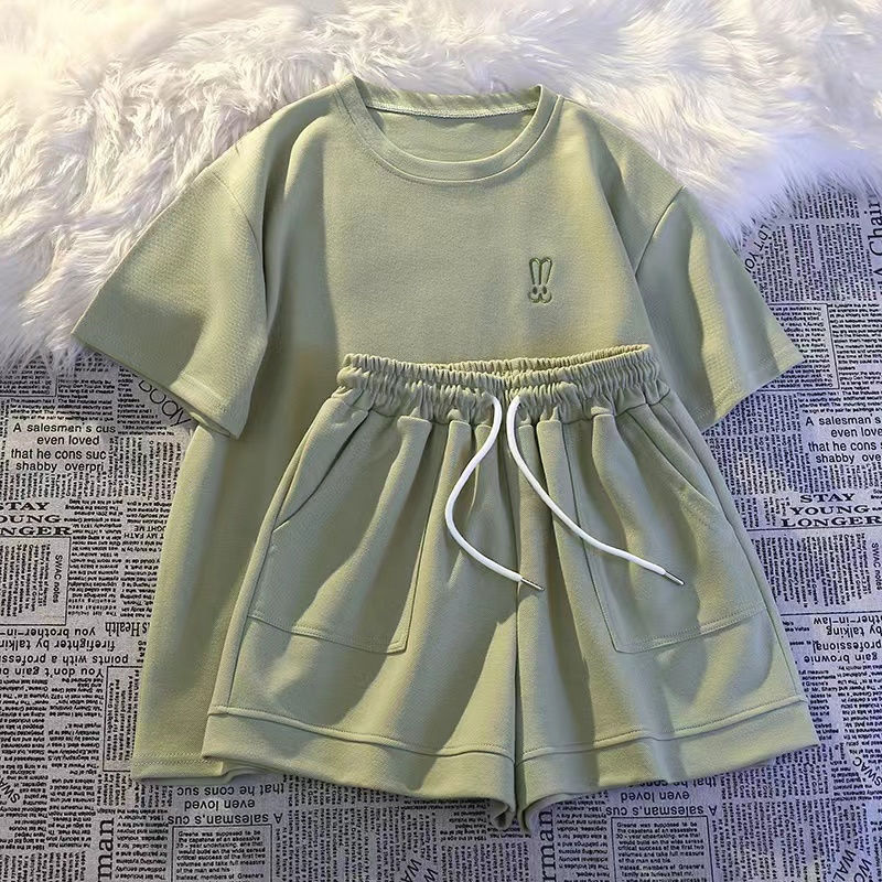 Embroidery Uniforms - Women Short Sleeve Shorts Sports Casual