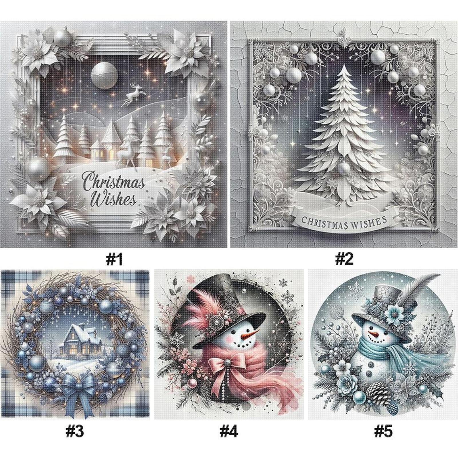 Embroidery Xmas Kits - Xmas Printed Cross Stitch Kit 40x40cm