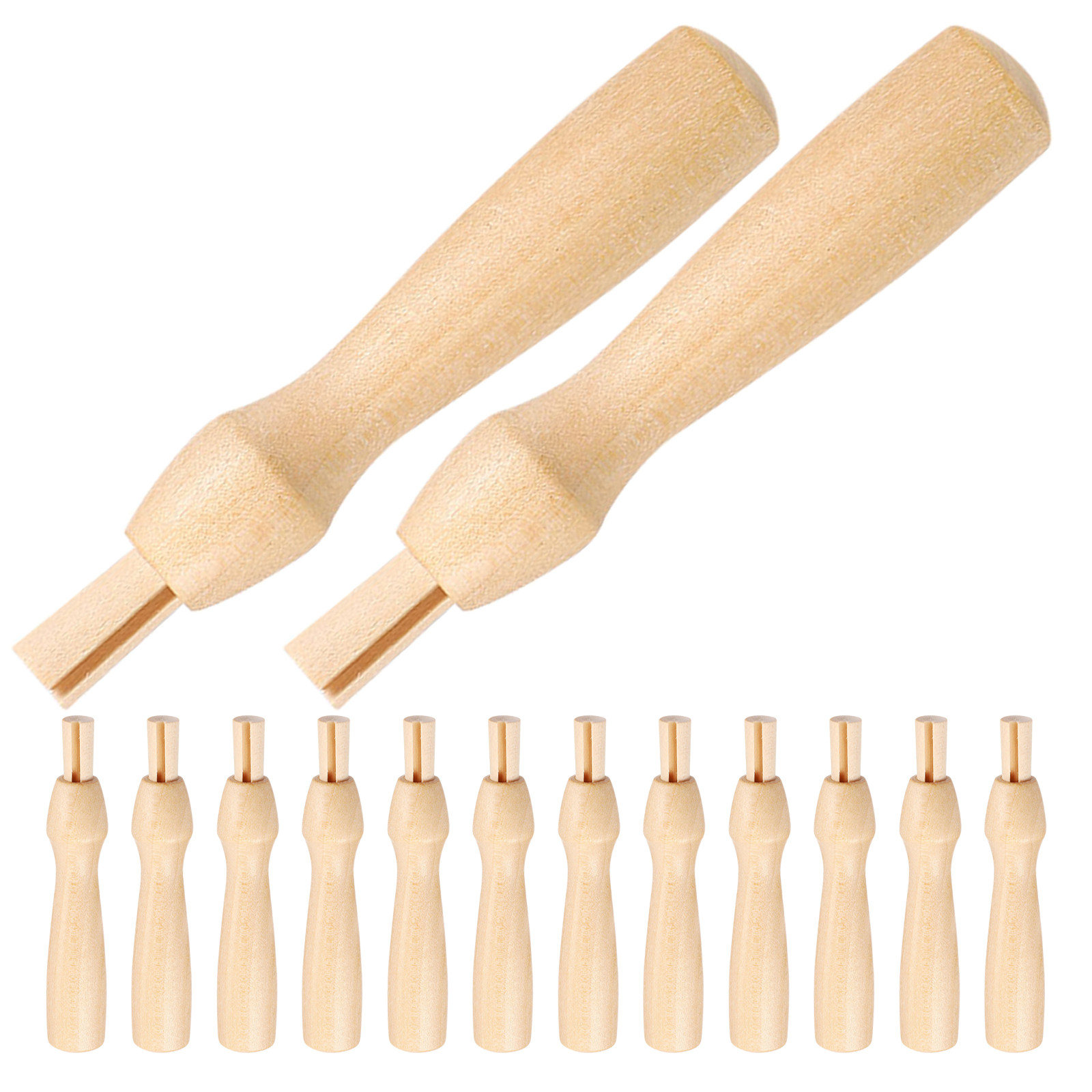 Punch Needle Handle - 14Pcs Needle Felting Wooden Handles Comfortable