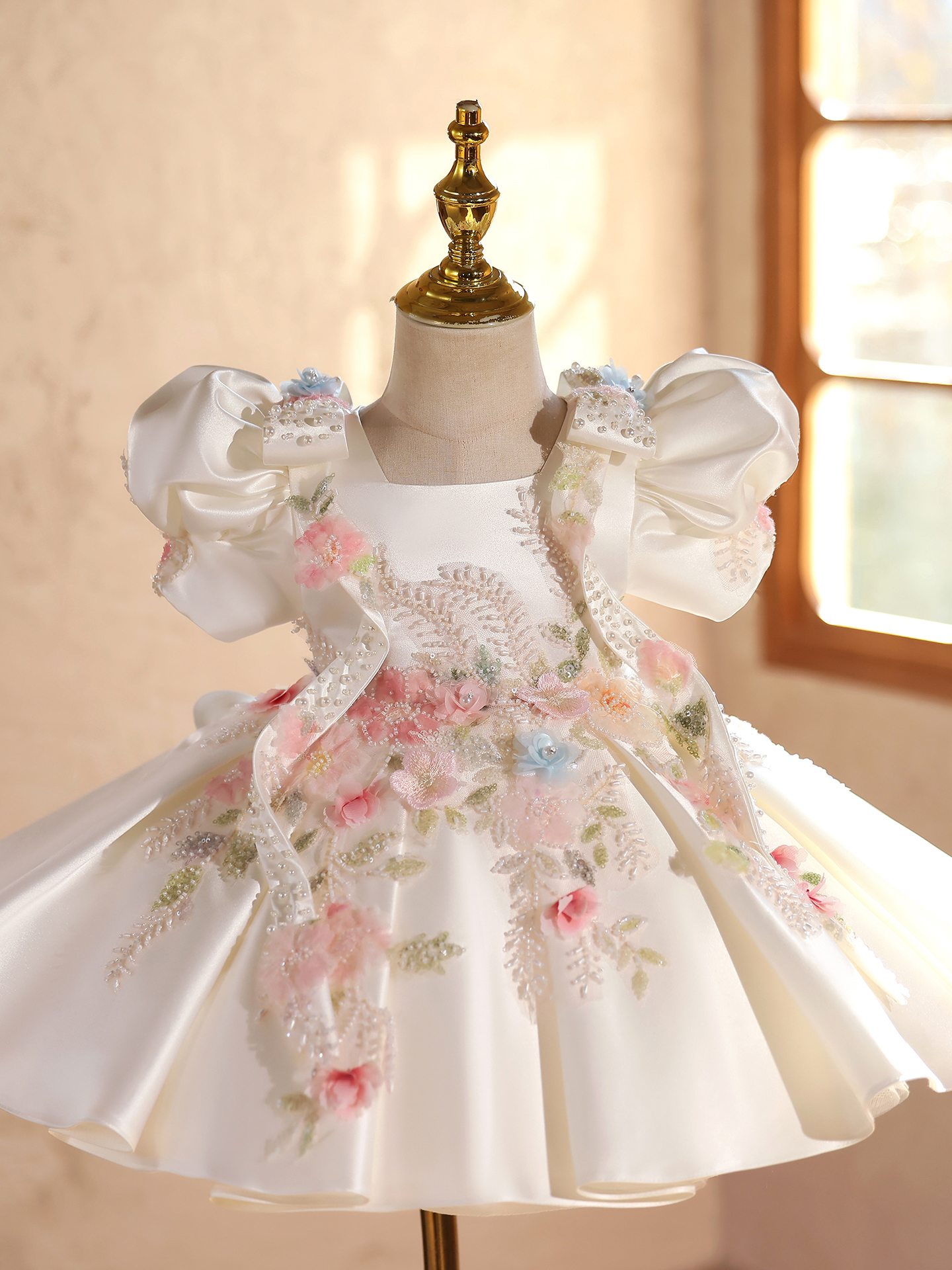 Embroidery Xmas - Baby first birthday party dress, high-end