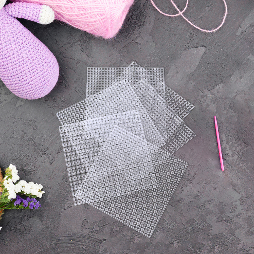 Embroidery Thread Yarn - 10pcs Cross Stitch Plastic Mesh Sheets: