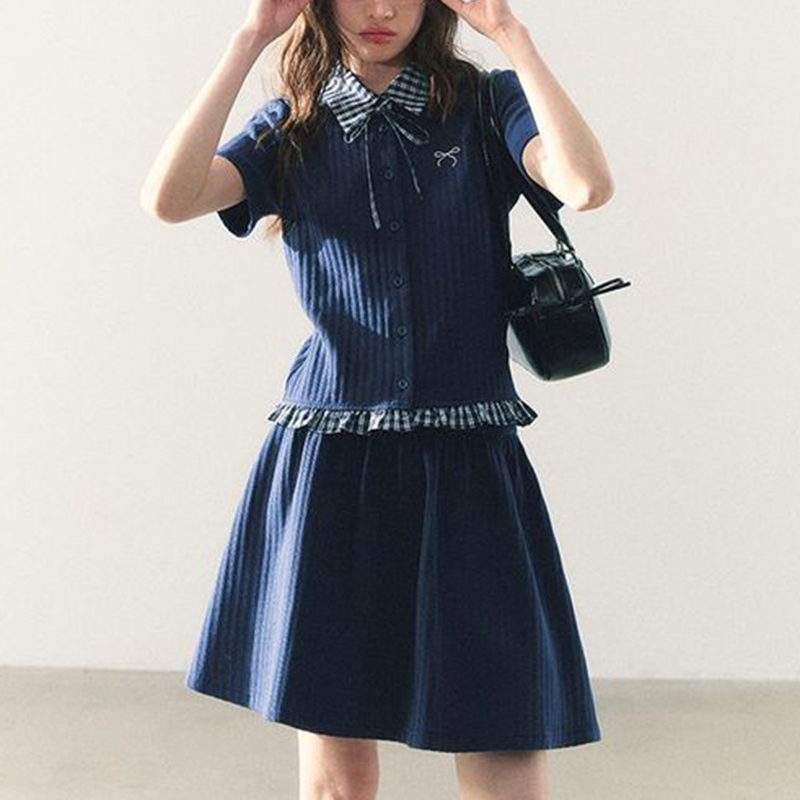 Summer Knitted Preppy Style Tw – Embroidery Uniforms recenzja i cena