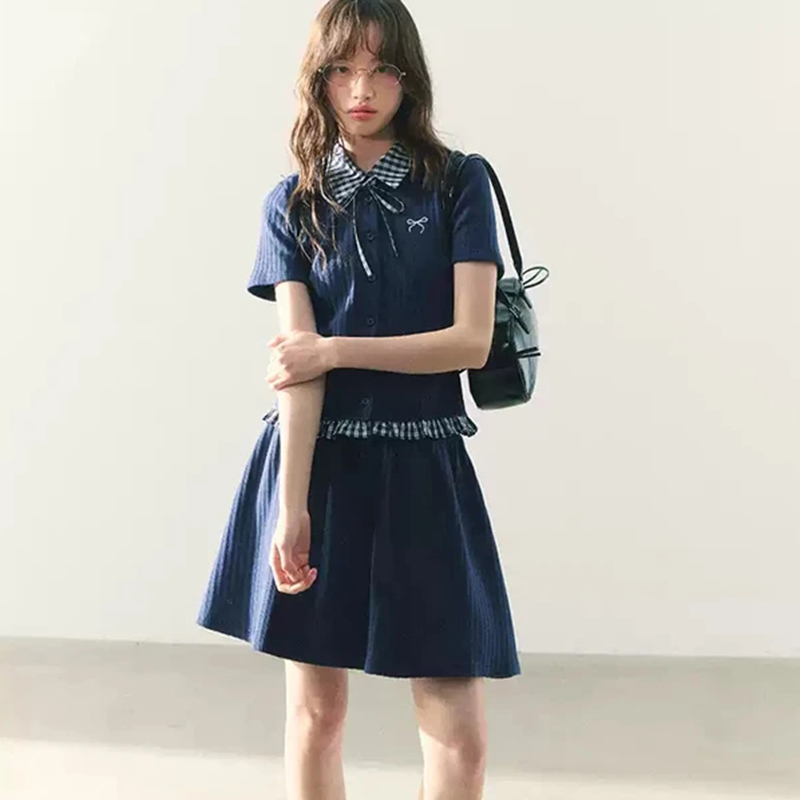 Summer Knitted Preppy Style Tw – Embroidery Uniforms recenzja i cena