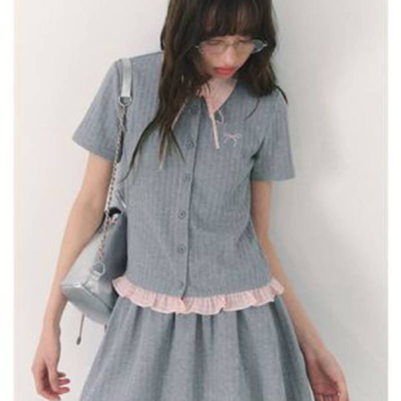 Summer Knitted Preppy Style Tw – Embroidery Uniforms recenzja i cena