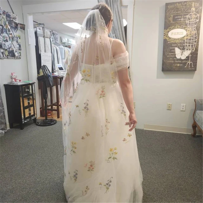 Wild Flowers Floral Bridal Vei – Embroidery Veil recenzja i cena