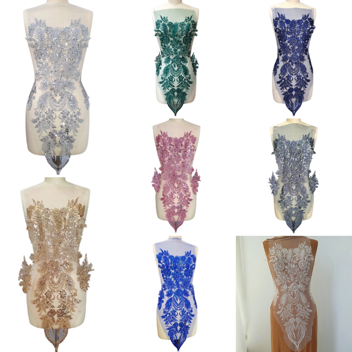 8 colors Sequins Bodice Weddin – Embroidery Design 3D recenzja i cena