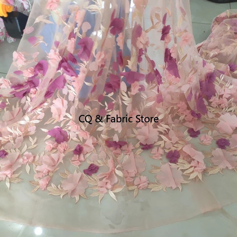 3D Colorful Chiffon Flower Mes – Embroidery Design 3D recenzja i cena