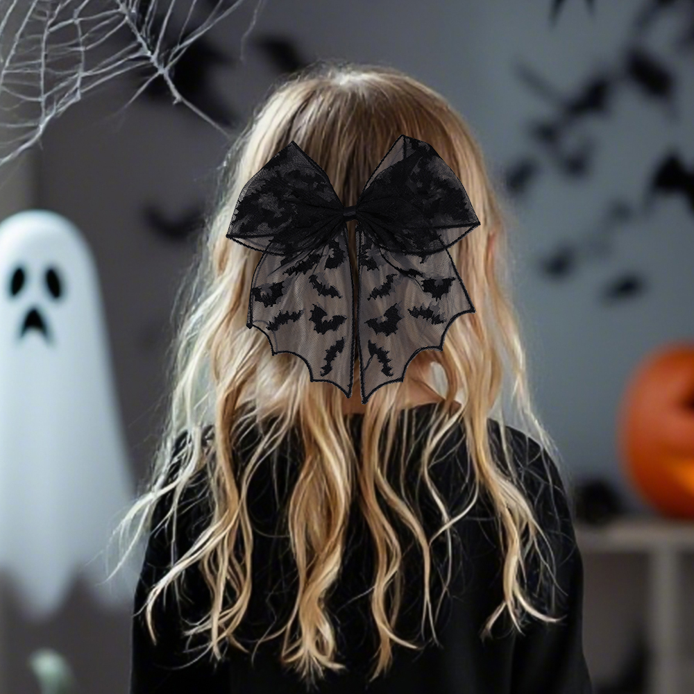 Halloween Bat Bow Hair Clips B – Embroidery Veil recenzja i cena