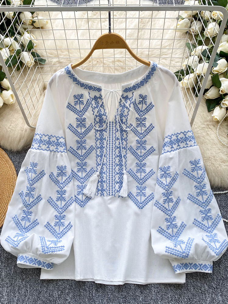 Women Blouse Embroidery Autumn – Embroidery Jersey recenzja i cena