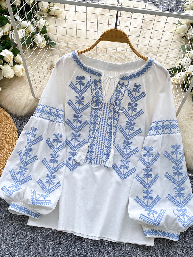 Women Blouse Embroidery Autumn – Embroidery Jersey recenzja i cena