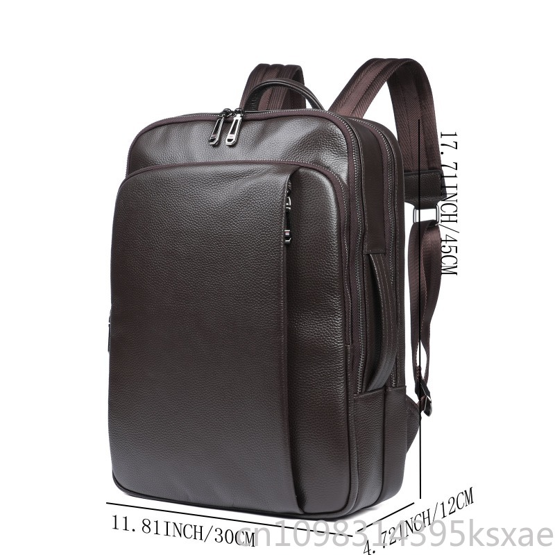 Men's Top Grain Leather Backpa – Embroidery Computer recenzja i cena