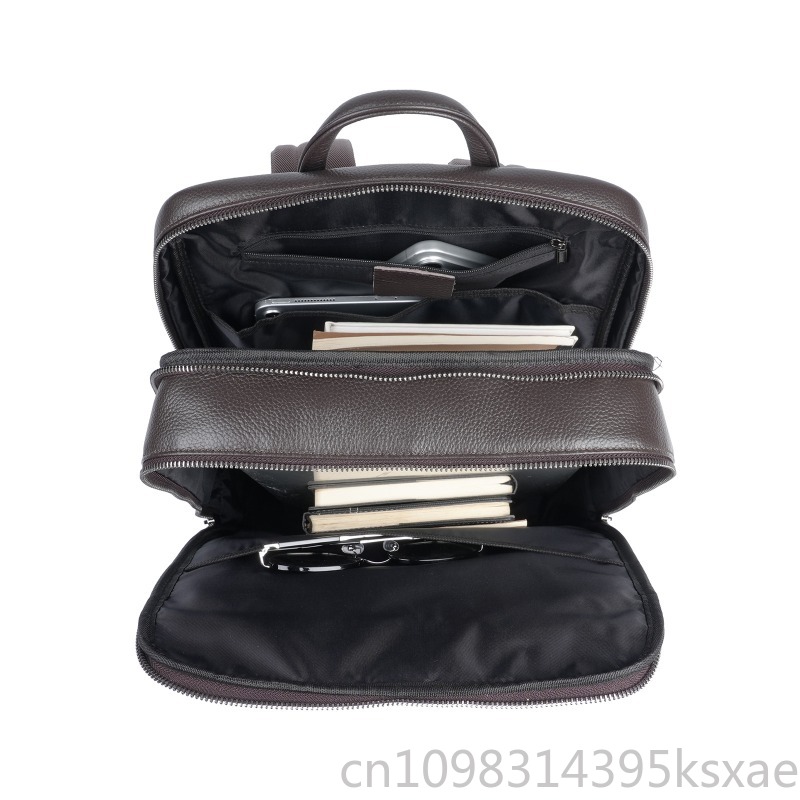 Men's Top Grain Leather Backpa – Embroidery Computer recenzja i cena