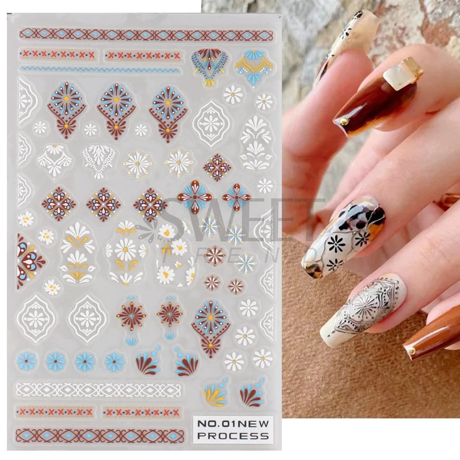 3D Bohemian Matte New Nail Sti – Embroidery Design 3D recenzja i cena