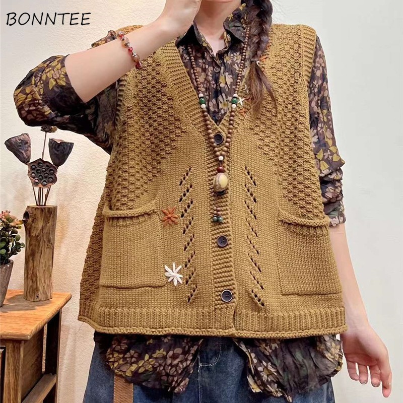 Vintage Sweater Vests Women El – Embroidery Thread Yarn recenzja i cena