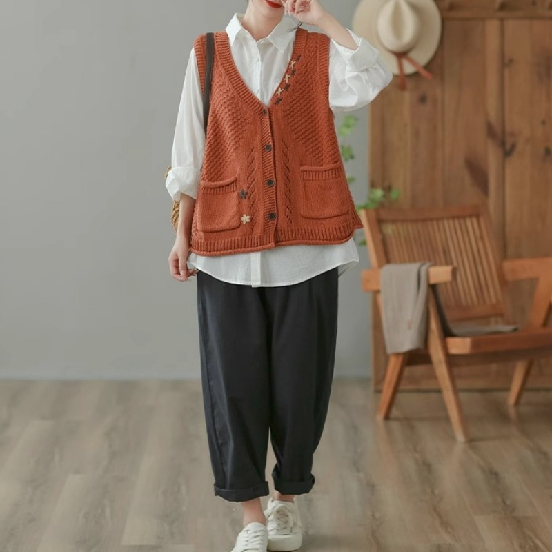 Vintage Sweater Vests Women El – Embroidery Thread Yarn recenzja i cena