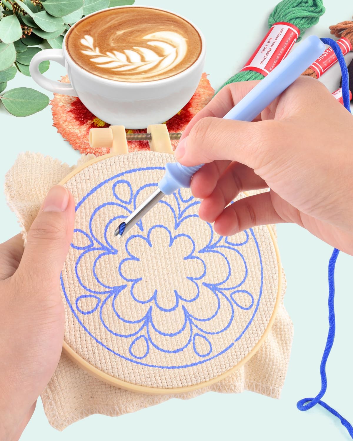 6Pcs Frog Punch Needle Coaster – Punch Needle Handle recenzja i cena