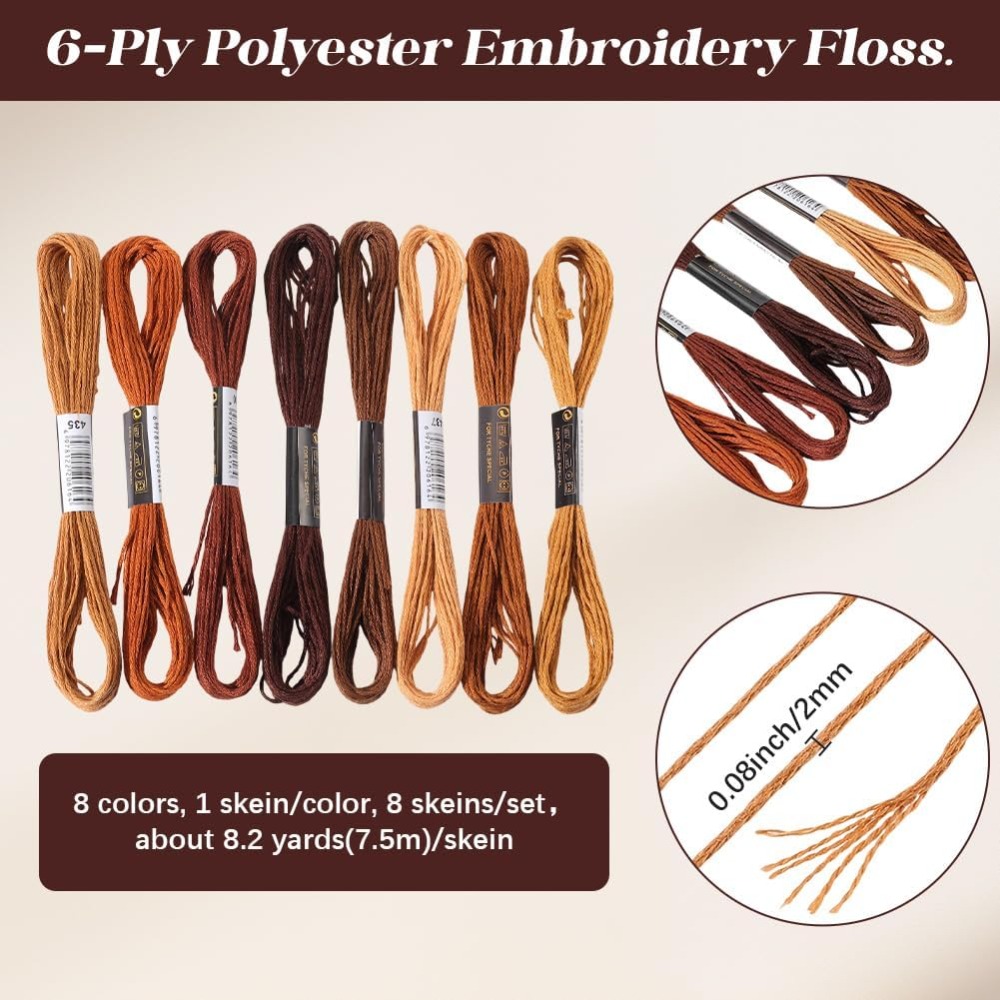 8 Skeins 6 Strands Brown Embro – Embroidery Machines recenzja i cena