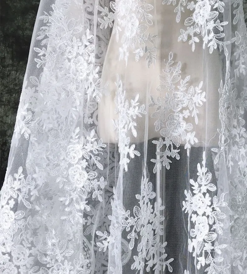 White Vintage Flower Embroider – Embroidery Veil recenzja i cena