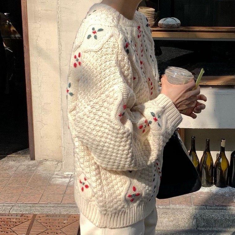 Korean Style round Neck Long S – Embroidery Unique Design recenzja i cena