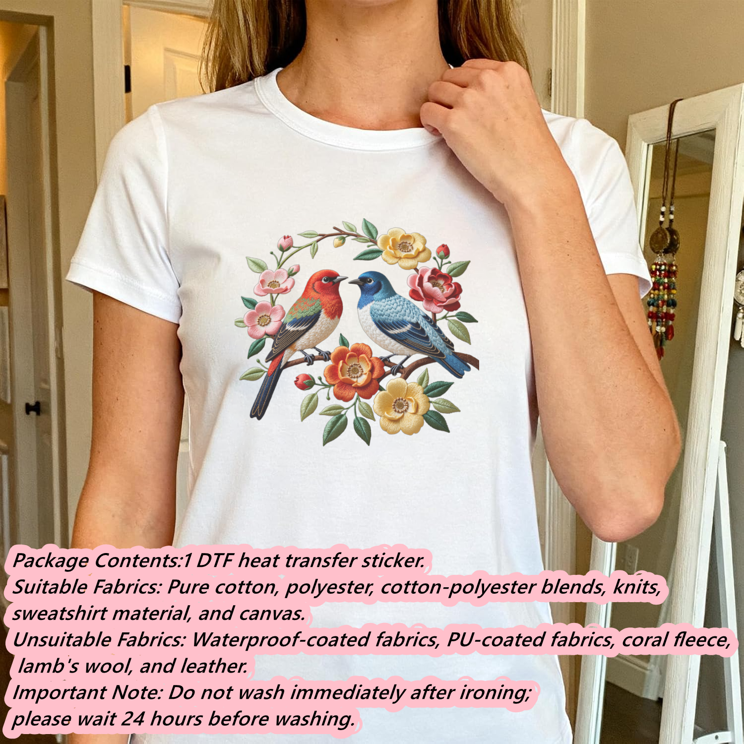 1 Piece of Bird Pattern Clothi – Embroidery Uniforms recenzja i cena
