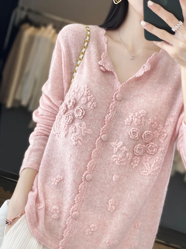 Women's 100% Pure Cashmere Car – Embroidery Thread Yarn recenzja i cena