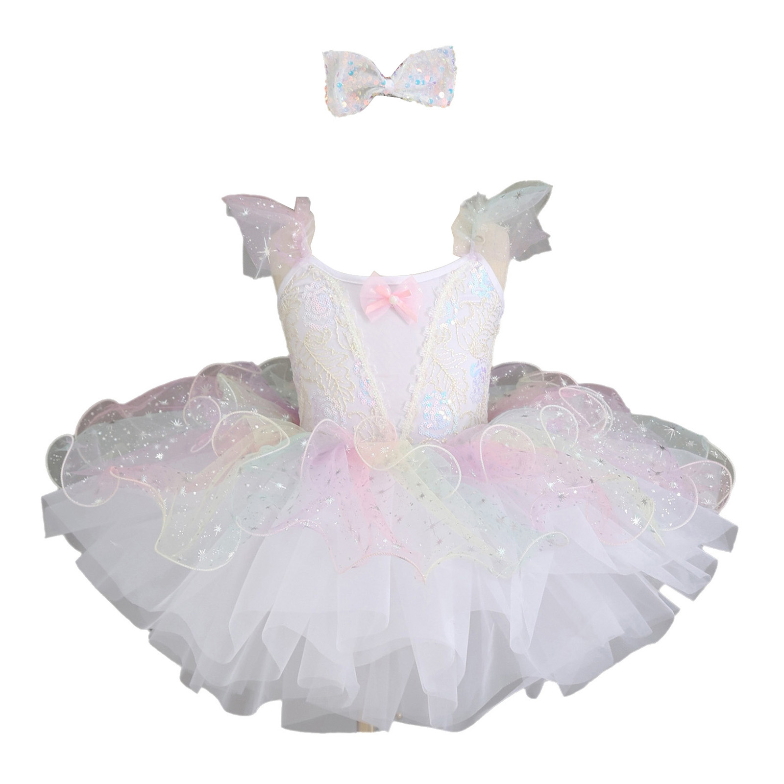Kids Girls Ballet Dance Dress  – Embroidery Jersey recenzja i cena