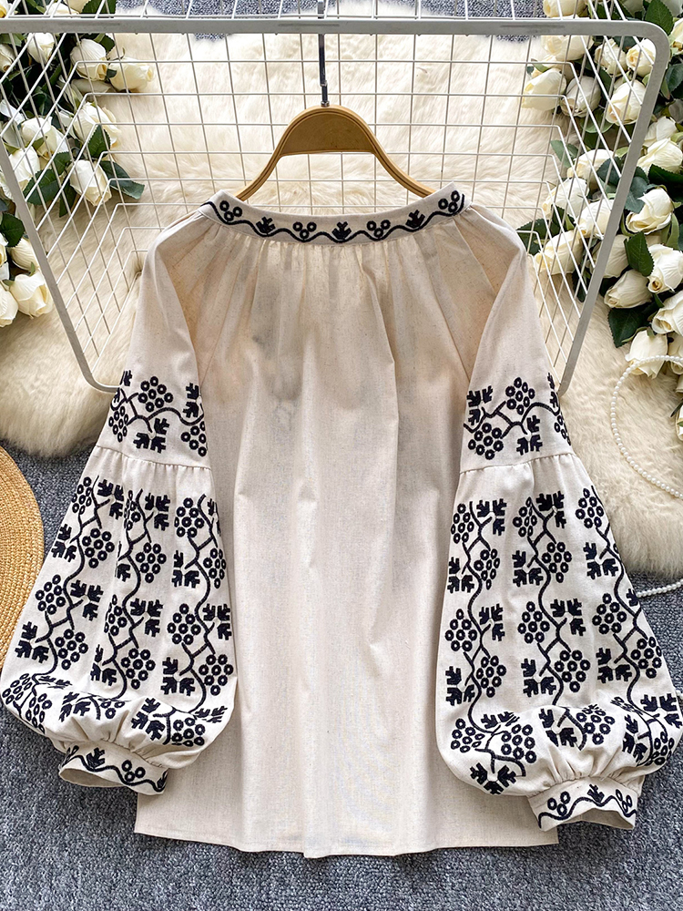 Women embroidered blouse autum – Embroidery Jersey recenzja i cena