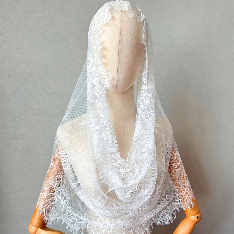 New Elegant Lace Scarf Hollow  – Embroidery Veil recenzja i cena
