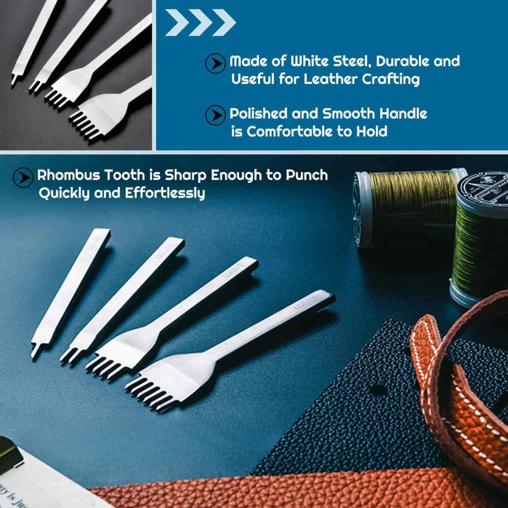 34 Pcs Leather Pouch Kit,Hole  – Punch Needle Handle recenzja i cena