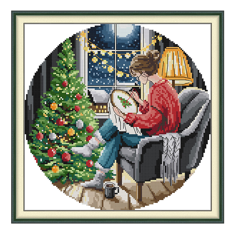 The Christmas Tree and Girl Pa – Embroidery Xmas recenzja i cena