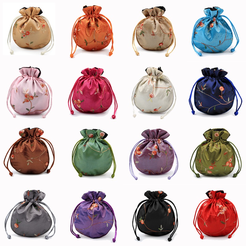 Silk Brocade Satin Drawstring  – Embroidery Xmas recenzja i cena