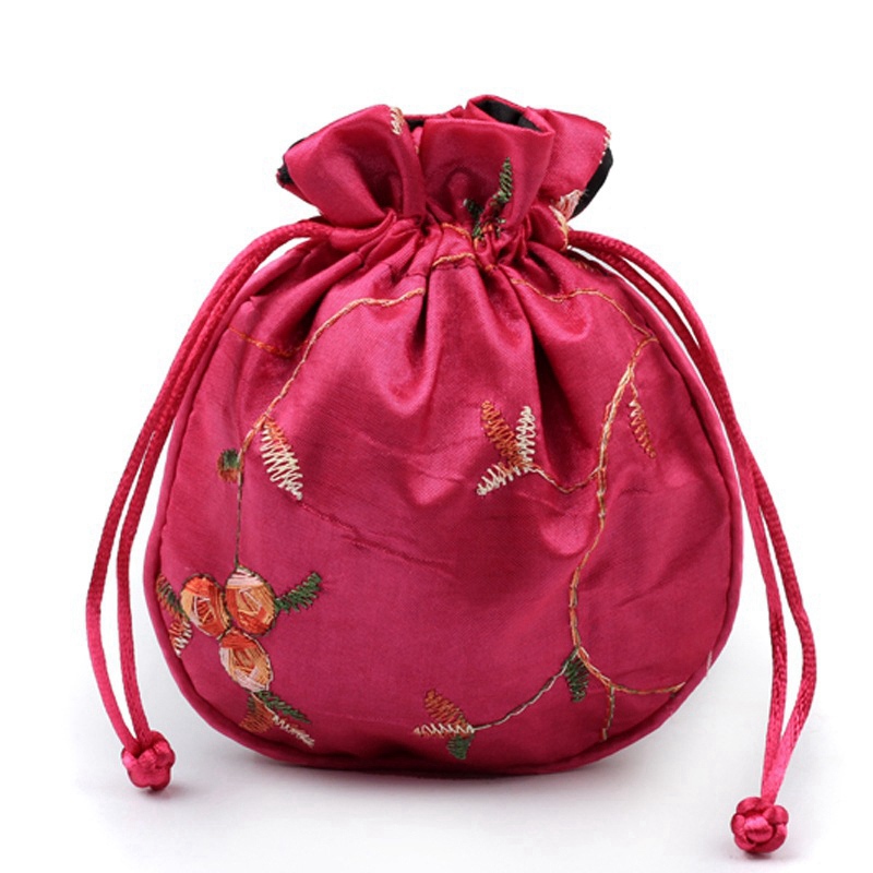 Silk Brocade Satin Drawstring  – Embroidery Xmas recenzja i cena