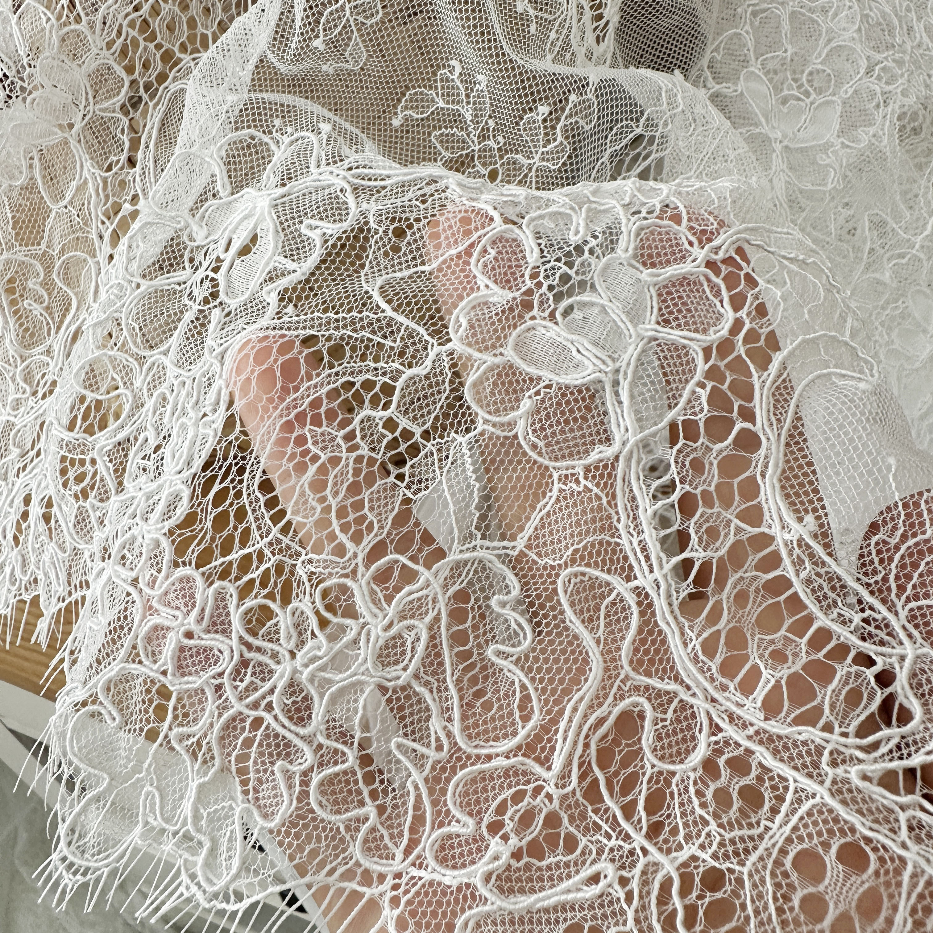 3 yards hand cord Alencon Lace – Embroidery Veil recenzja i cena