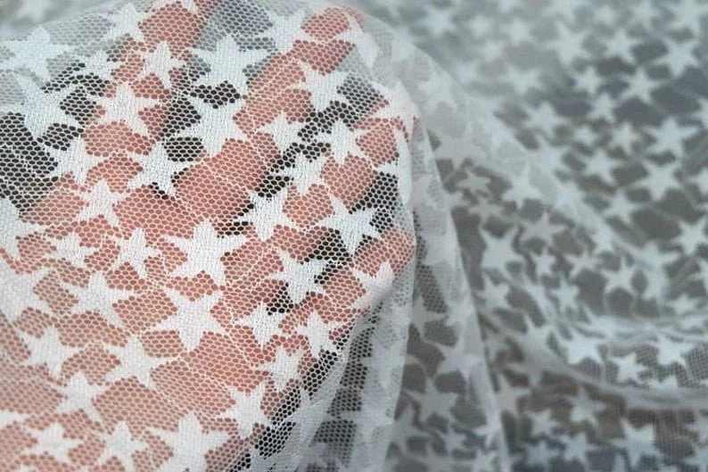 Black White Soft Star Embroide – Embroidery Veil recenzja i cena