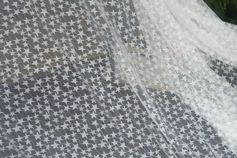 Black White Soft Star Embroide – Embroidery Veil recenzja i cena