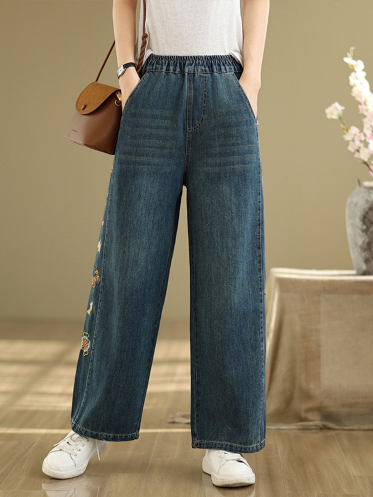 Flower Embroidery Women's Deni – Embroidery Unique Design recenzja i cena