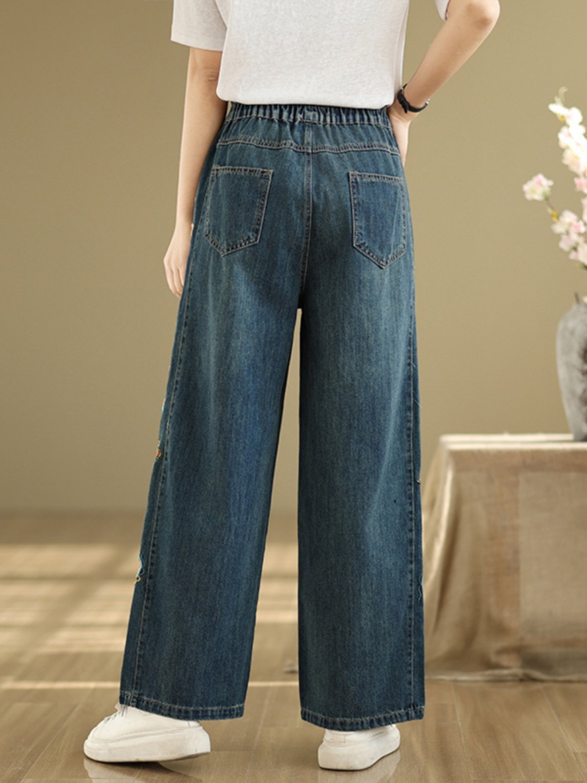 Flower Embroidery Women's Deni – Embroidery Unique Design recenzja i cena
