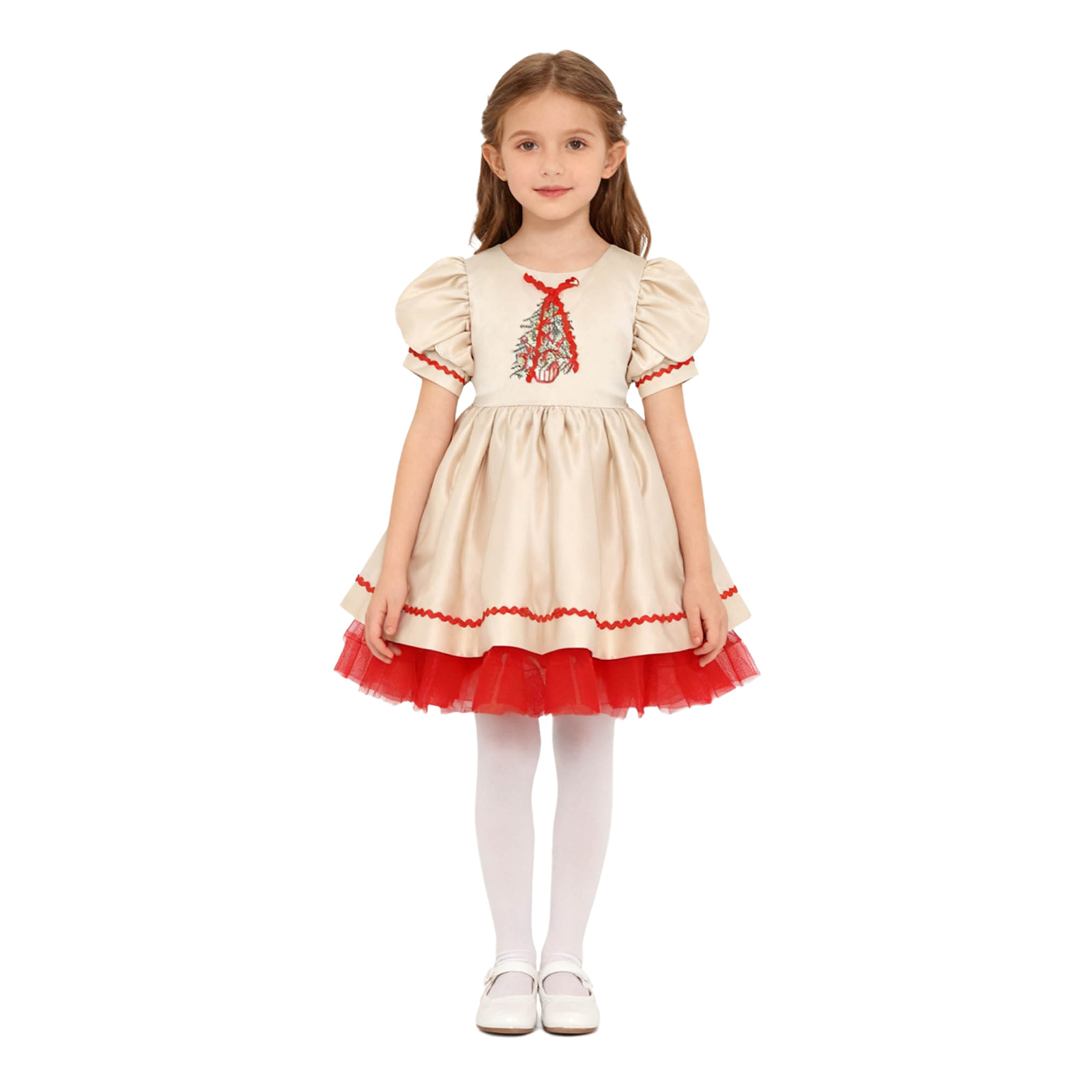 Kids Girls Christmas Santa Dre – Embroidery Xmas recenzja i cena