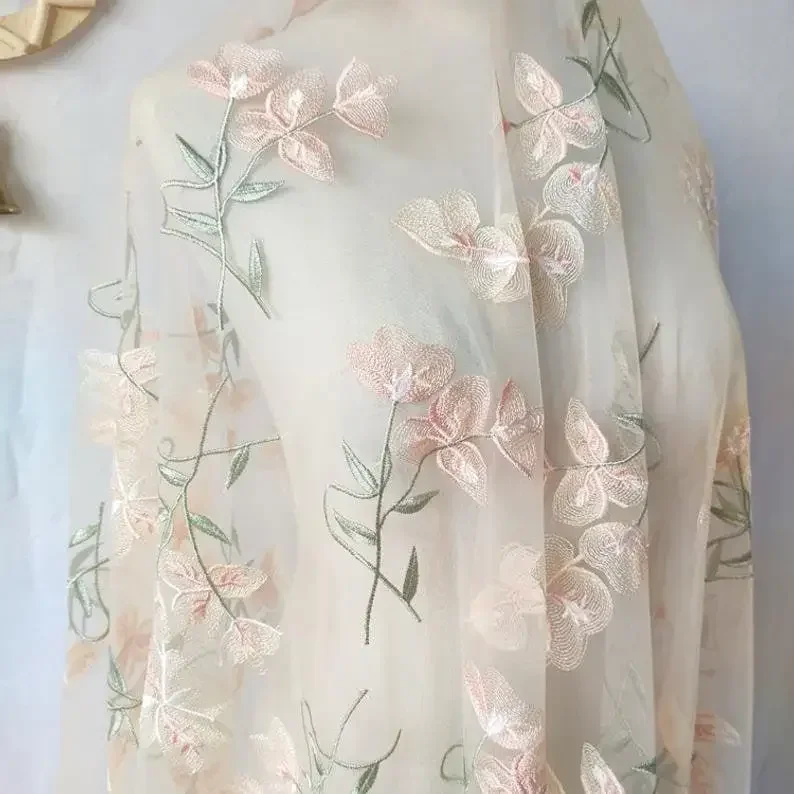 Beautiful Flower Lace fabric A – Embroidery Veil recenzja i cena